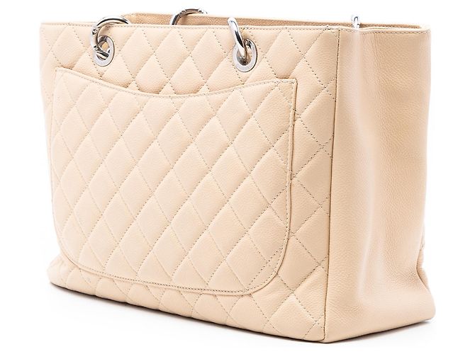 Chanel Gran Tote de Compras en Caviar Marrón Castaño Beige - vista 2