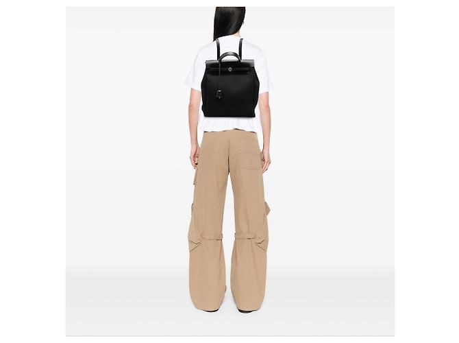 Hermès Schwarzer Toile Herbag GM Rucksack - Ansicht 7