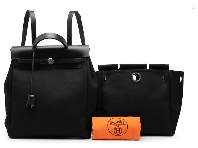 Hermès Schwarzer Toile Herbag GM Rucksack - Ansicht 8