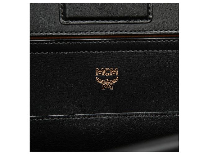MCM Tote Claudia Studded in Nylon Visetos Nero - vista 5
