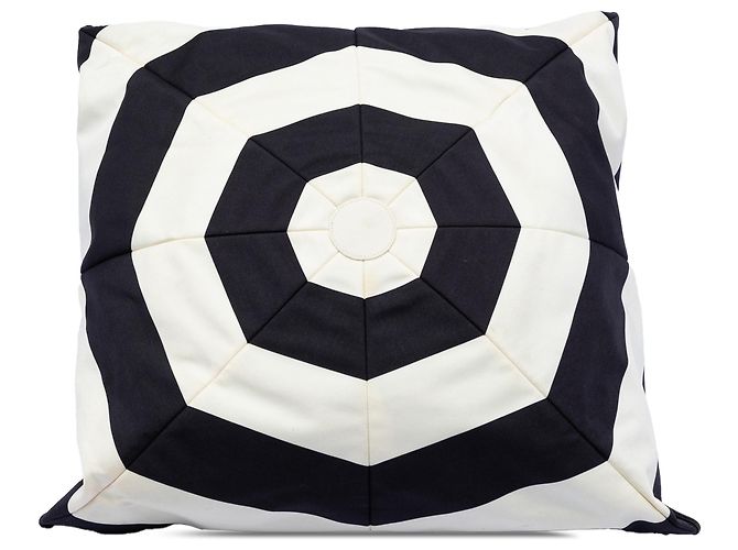 Tote de lona rayada negra CC de Chanel Negro - vista 3