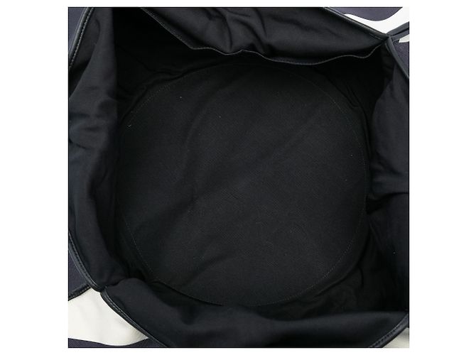 Tote de lona rayada negra CC de Chanel Negro - vista 4