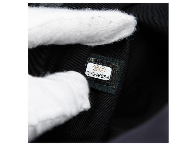 Tote de lona rayada negra CC de Chanel Negro - vista 6