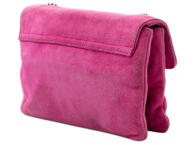 Chanel Rosa CC Choco Bar Camoscio Catena di Perle Flap - vista 2