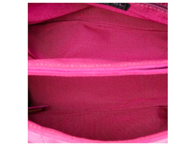 Chanel Rosa CC Choco Bar Camoscio Catena di Perle Flap - vista 4