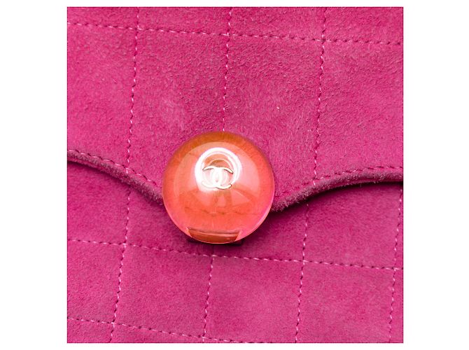 Chanel Rosa CC Choco Bar Camoscio Catena di Perle Flap - vista 5