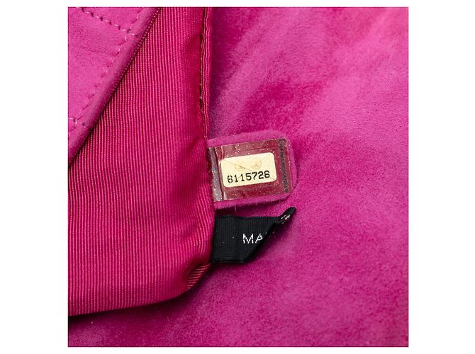 Chanel Rosa CC Choco Bar Camoscio Catena di Perle Flap - vista 6