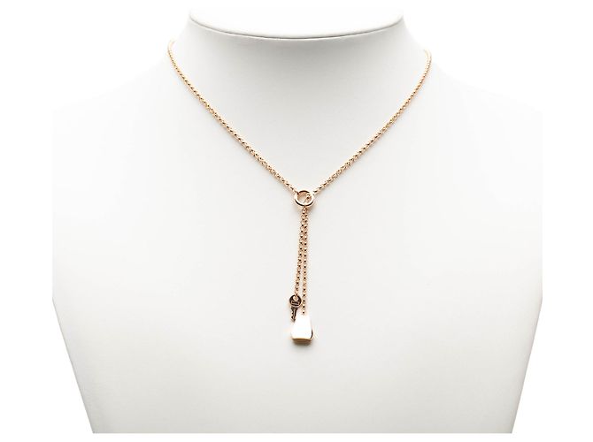 Halskette Anhänger Kelly Clochette aus 18k Roségold Klein Hermès Pink Golden - Ansicht 7