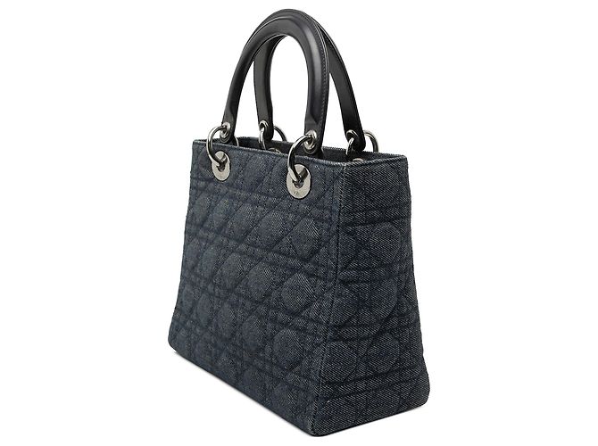 Dior Blu Medio Denim Cannage Lady Dior - vista 2