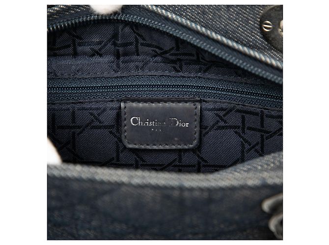 Dior Blu Medio Denim Cannage Lady Dior - vista 5