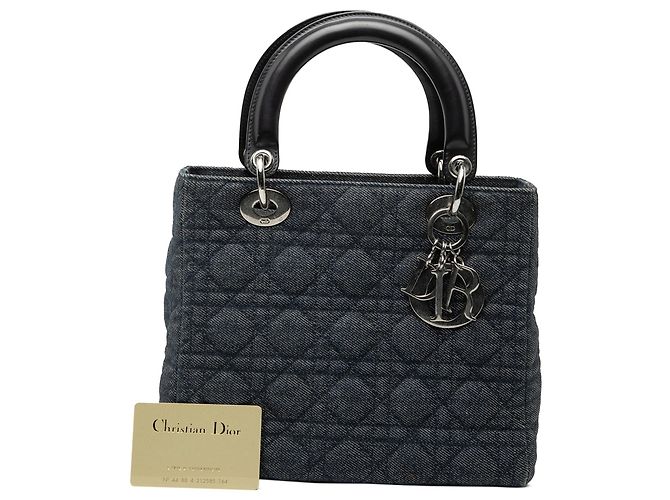 Dior Blu Medio Denim Cannage Lady Dior - vista 8