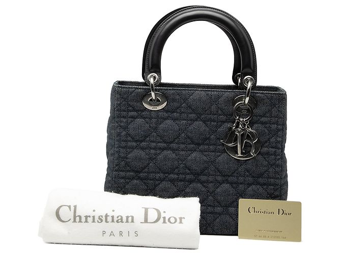 Dior Blu Medio Denim Cannage Lady Dior - vista 9