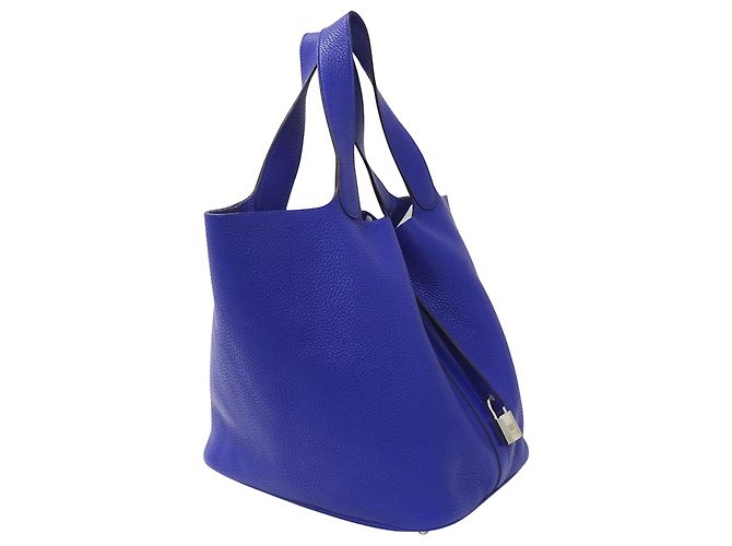Borsa Hermès Picotin Lock GM in Blu Elettrico - vista 4