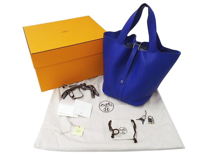 Borsa Hermès Picotin Lock GM in Blu Elettrico - vista 8