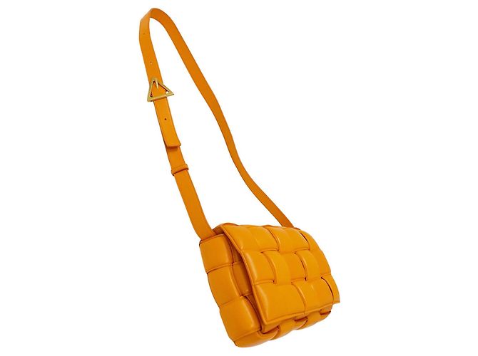 Borsa a Spalla Cassette Bottega Veneta Arancione - vista 4