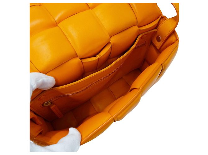 Borsa a Spalla Cassette Bottega Veneta Arancione - vista 6