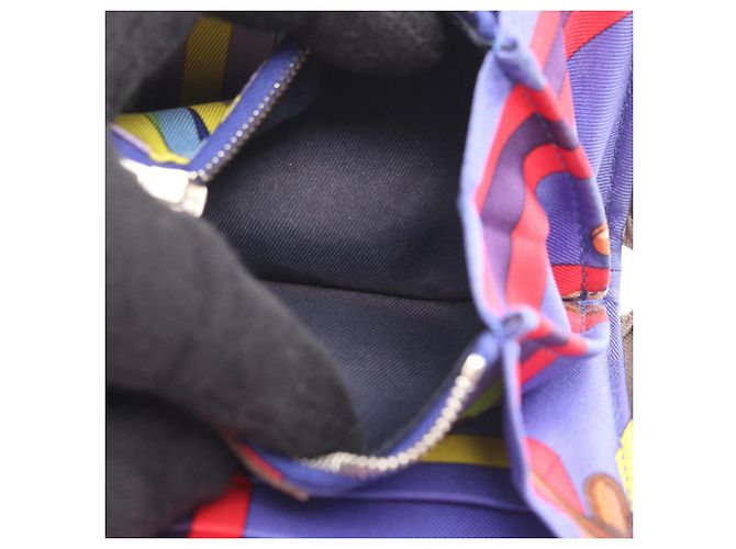 Billetera redonda compacta de seda Azap de Hermès Castaño Gris pardo - vista 6