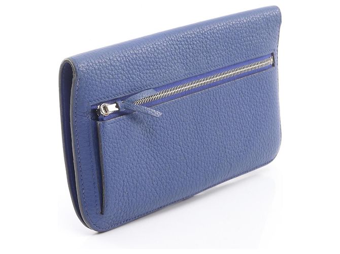 Billetera bi-fold larga Dogon de Hermès Azul - vista 2