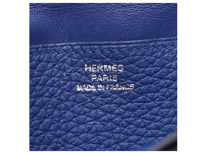 Billetera bi-fold larga Dogon de Hermès Azul - vista 4