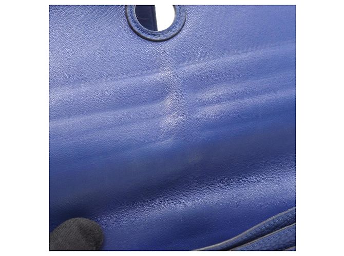 Billetera bi-fold larga Dogon de Hermès Azul - vista 6