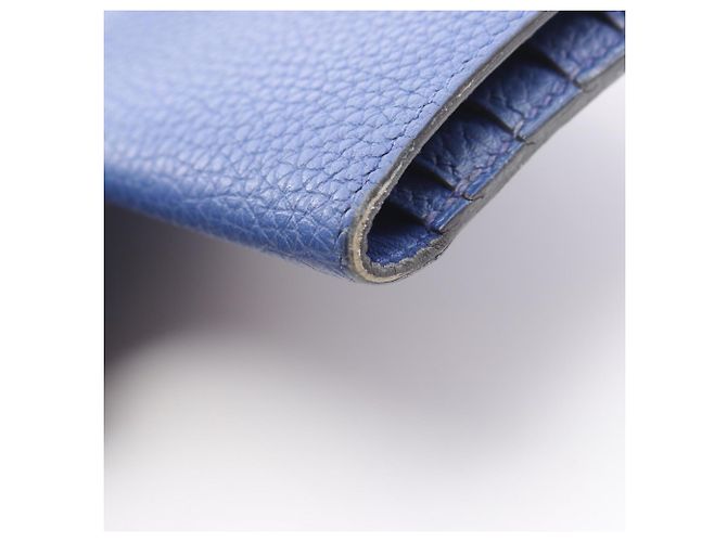 Billetera bi-fold larga Dogon de Hermès Azul - vista 9