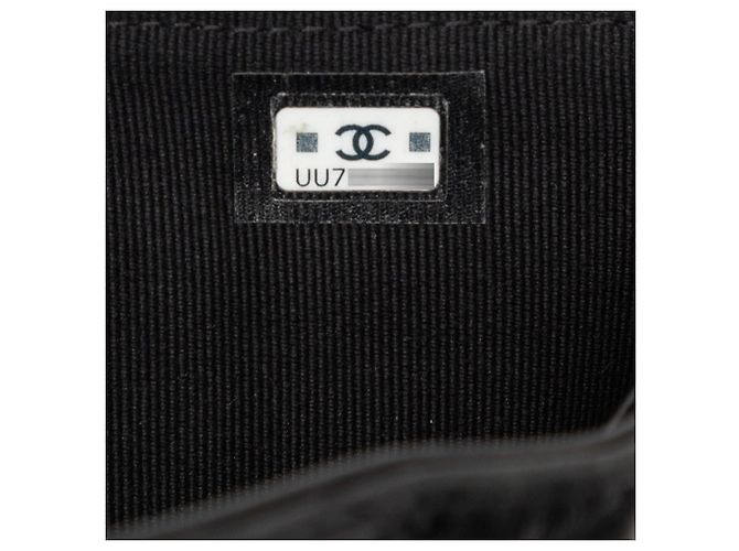 Chanel Matelassé schwarzes Lammleder Tri-Fold Geldbörse - Ansicht 7