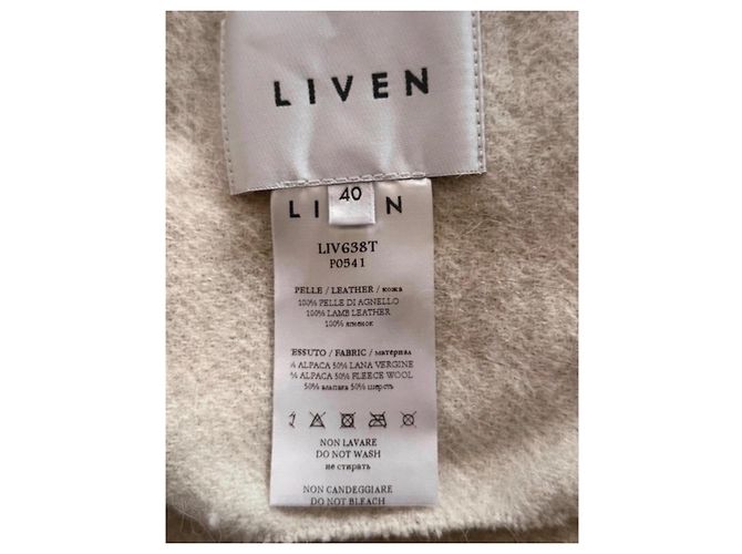 Liven Abrigo de mezcla de lana con capucha Beige Gris - vista 3
