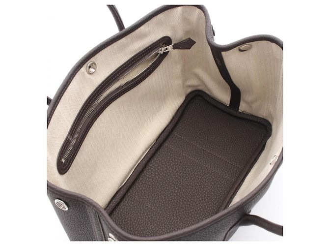 Hermès Borsa Tote Hermes Garden Party TPM Marrone - vista 3