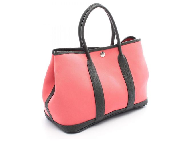 Borsa Tote TPM Garden Party Hermès Rosa Verde Verde scuro - vista 2