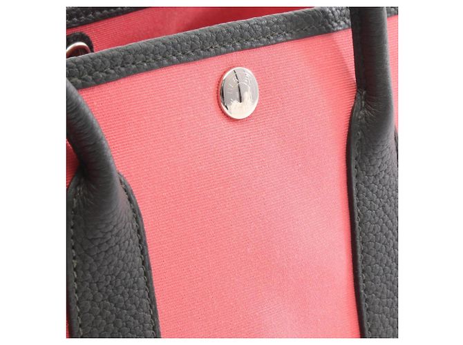 Borsa Tote TPM Garden Party Hermès Rosa Verde Verde scuro - vista 8