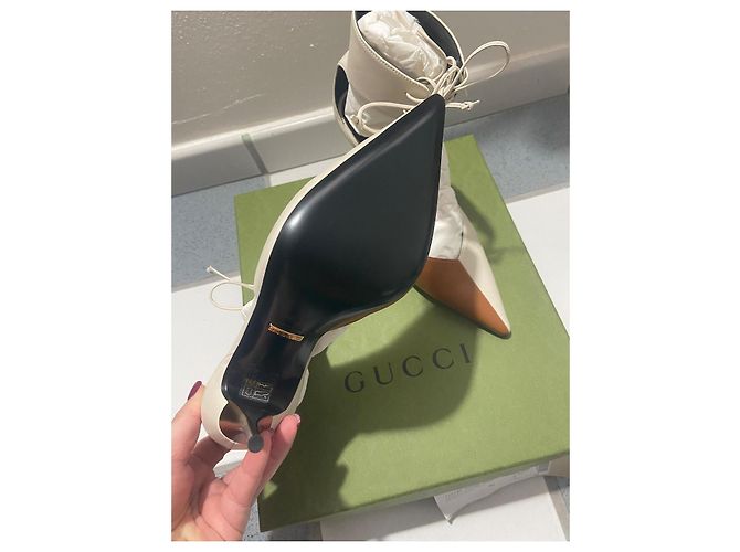 Gucci Décolleté Priscilla Bianco Cammello - vista 3