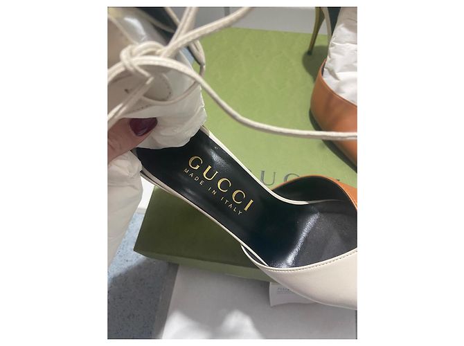 Gucci Décolleté Priscilla Bianco Cammello - vista 4