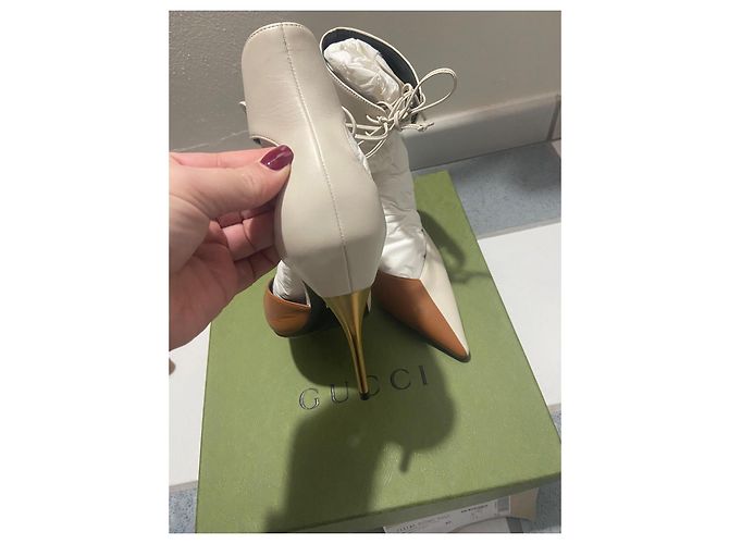 Gucci Décolleté Priscilla Bianco Cammello - vista 5