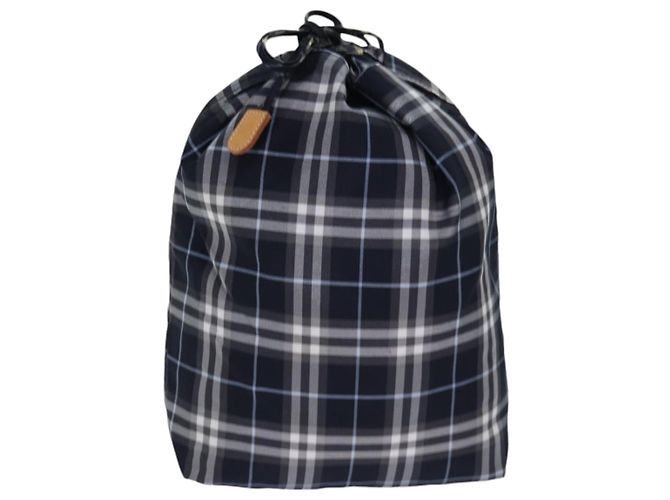 Burberry Nova Check Etichetta Blu Nylon Nero - vista 2