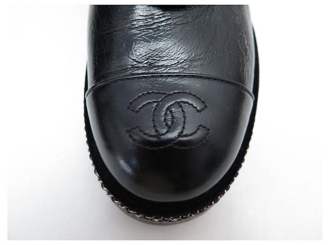 NUEVAS BOTAS DE COMBATE CHANEL G33185 39 EN CUERO QUILTED Negro - vista 10