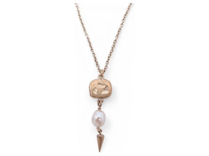 Christian Dior NUOVO COLLIER DIOR SAUTOIR PENDENTE API PERLA 94,5 CM COLLANA IN METALLO D'oro - vista 4