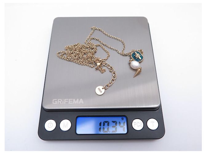 Christian Dior NUOVO COLLIER DIOR SAUTOIR PENDENTE API PERLA 94,5 CM COLLANA IN METALLO D'oro - vista 5