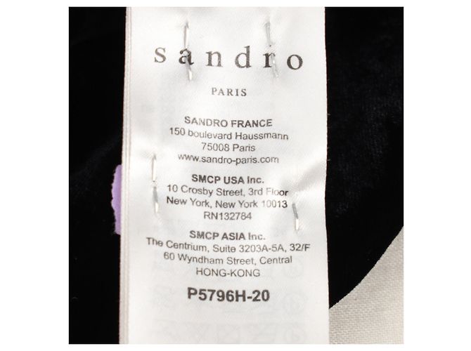 Sandro V-Ausschnitt Samt-Jumpsuit aus schwarzer Viskose - Ansicht 4