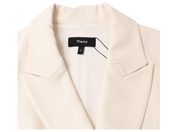 Vestido Mini Blazer Theory en Triacetato Blanco Crudo - vista 4