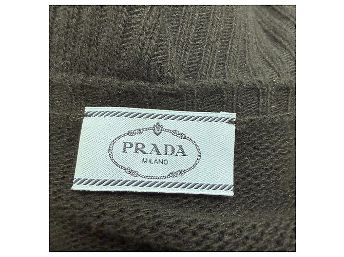 Prada Strickjacke mit Rundhalsausschnitt aus schwarzer Wolle - Ansicht 4