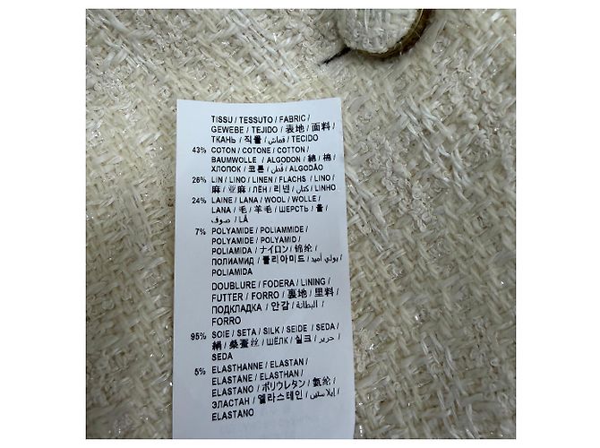 Blazer de tweed de algodón crema de Saint Laurent Blanco Crudo - vista 5