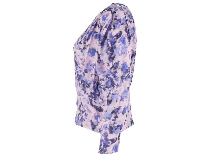 Blusa de seda púrpura con estampado floral Zarga de Isabel Marant - vista 2