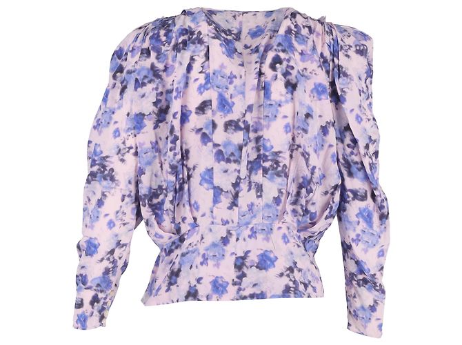 Blusa de seda púrpura con estampado floral Zarga de Isabel Marant - vista 3