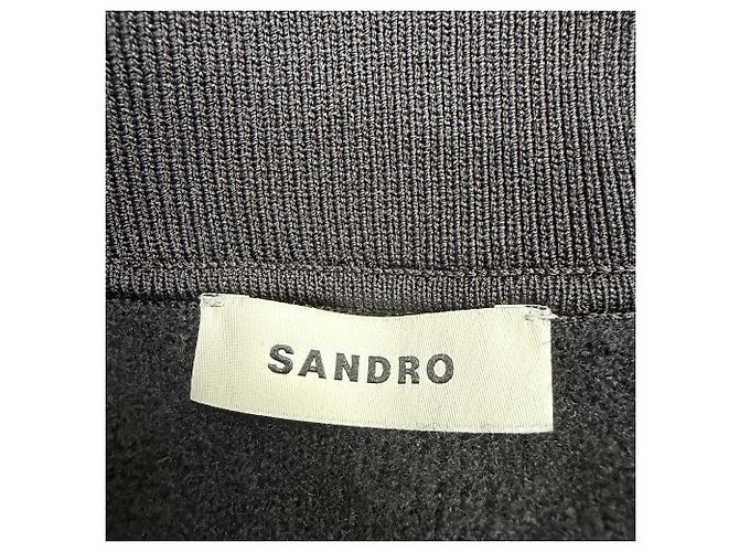 Suéter Cardigan Sandro Cabaret em lã preta Preto - vista 4
