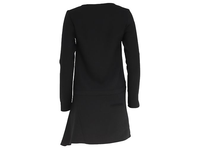 Abito Mini Asimmetrico a Maniche Lunghe in Lana Nera Ba&Sh Nero - vista 4