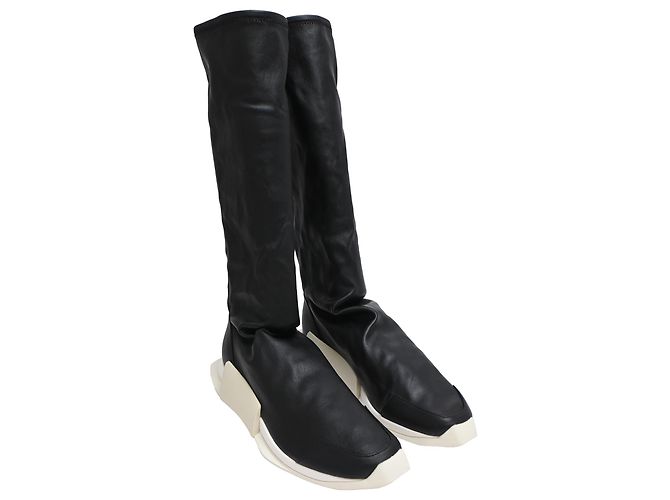 Botas Level Sock Runner Rick Owens x Adidas en Cuero Negro - vista 4