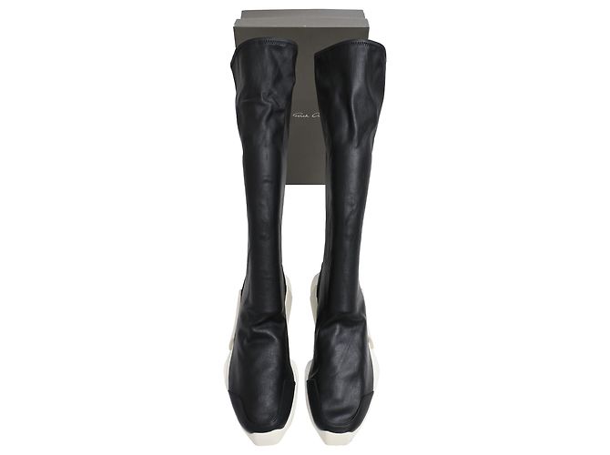 Botas Level Sock Runner Rick Owens x Adidas en Cuero Negro - vista 8