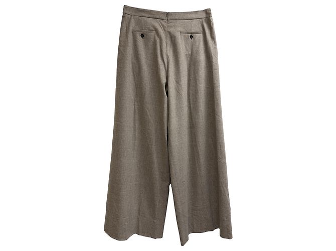 Pantalones rectos Max Mara en lana virgen gris - vista 2
