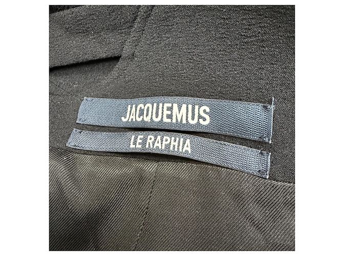Abito Mini Ruffle Duna Le Raphia di Jacquemus in Lana Nera Nero - vista 4
