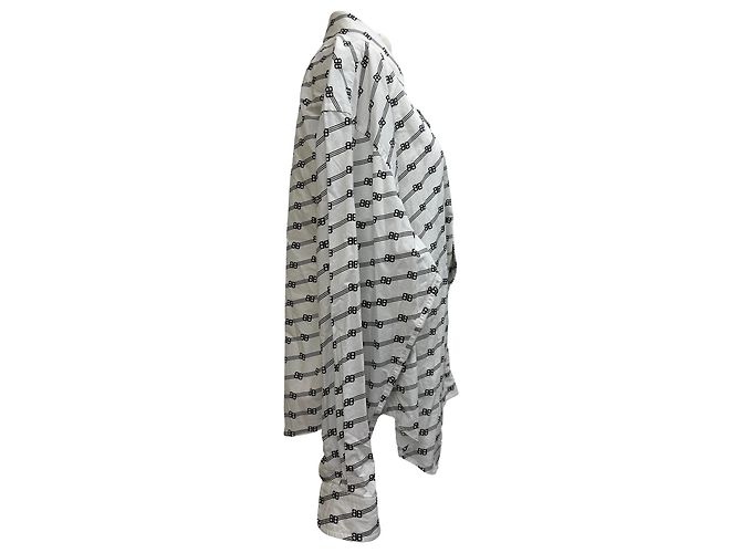 Everyday Camisa de botones Balenciaga BB Monogram en algodón blanco Crudo - vista 2